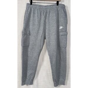 Nike Pants Men's XL Gray Club Fleece Cargo Tapered Sweatpants Sportswear